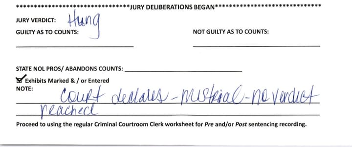 Jury Hangs in Dice-Game Murder Trial